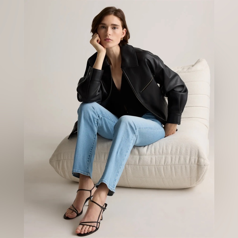 QUINCE 100% Leather Oversized Bomber Jacket - Picture 9 of 11